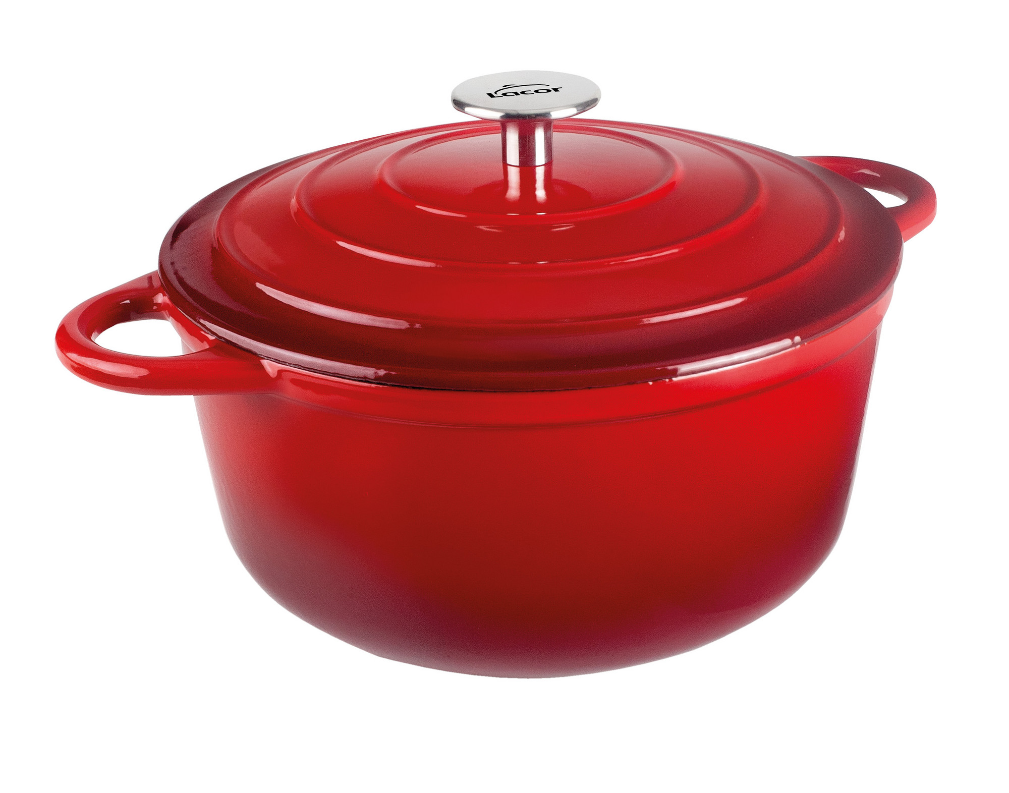 Kasserole mit Deckel rund, 2,5l rot